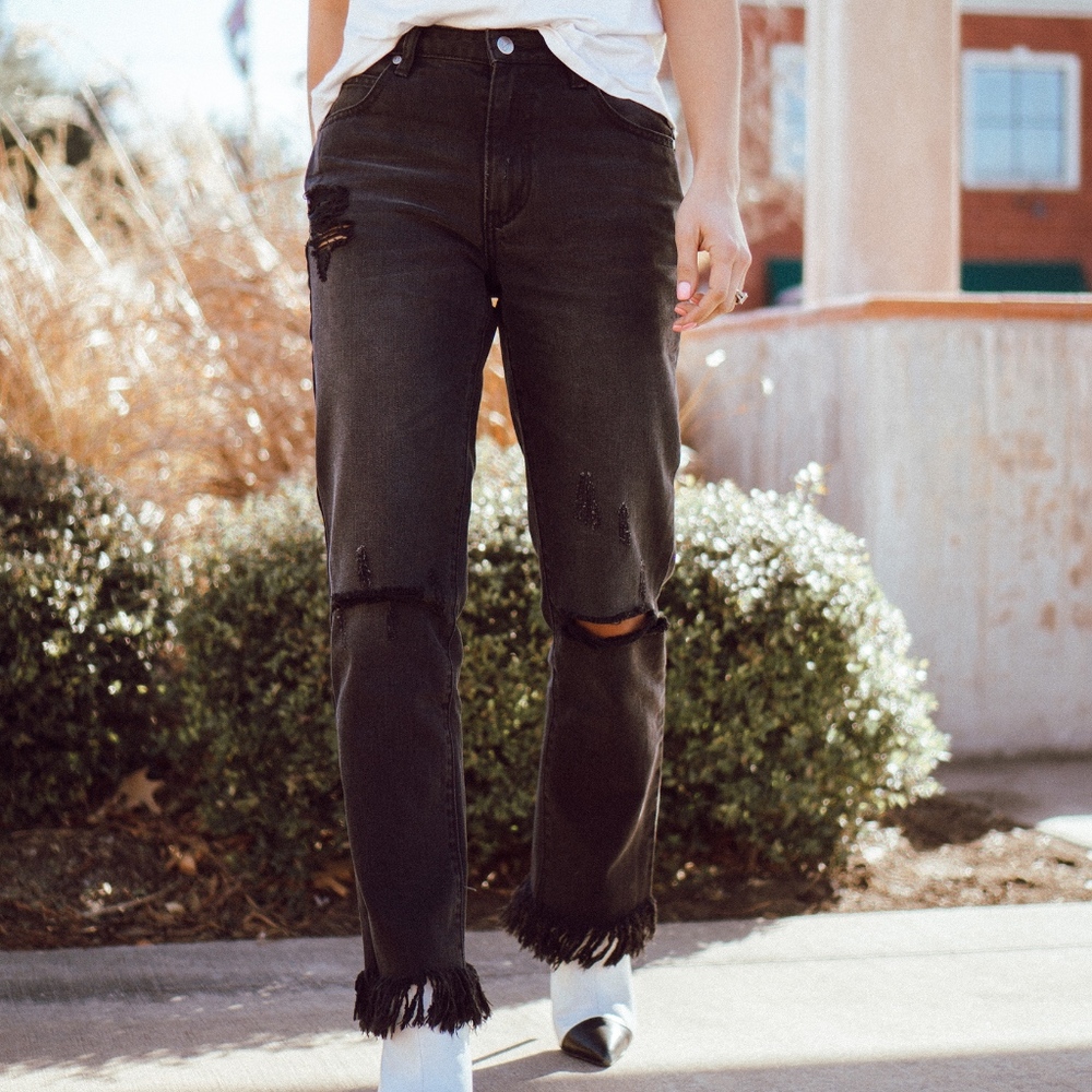 Minkpink Rough Night Frayed Jeans